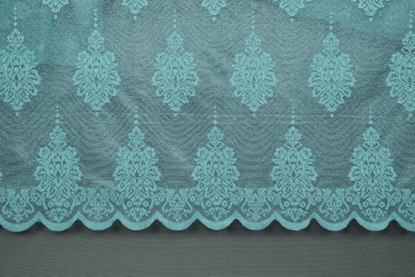 NOKTALI DAMAKS MODEL PETROL YEŞİLİ RENK TEK KANAT Pileli Fon Perde 75*260 cm - Resim 2