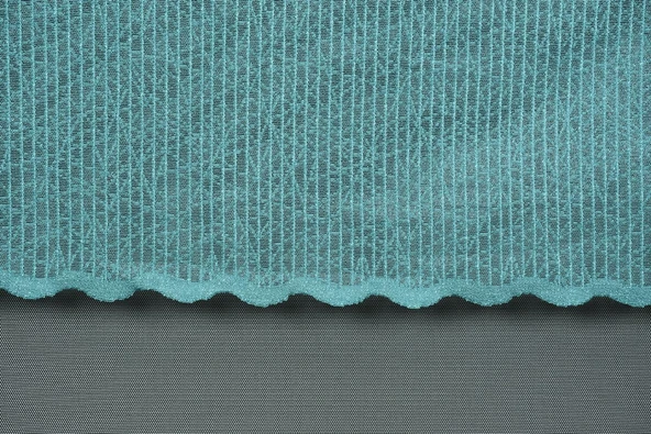 ÇİZGİLİ MODEL PETROL YEŞİLİ RENK TEK KANAT Hazır dikilmiş Pileli Fon Perde 75*260 cm - Resim 2