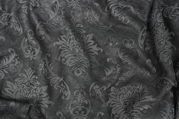 DAMAKS MODEL ANTRASİT RENK TEK KANAT Hazır dikilmiş Pileli Fon Perde 75*260 cm - Resim 7