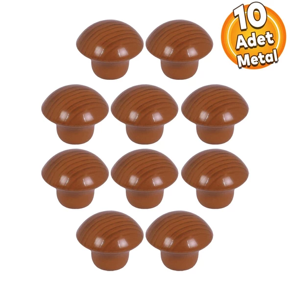 Mantar Düğme Mobilya Mutfak Çekmece Dolap Dolabı Kulbu Kulpu Kulpları Fındık Renk Metal 10 Adet