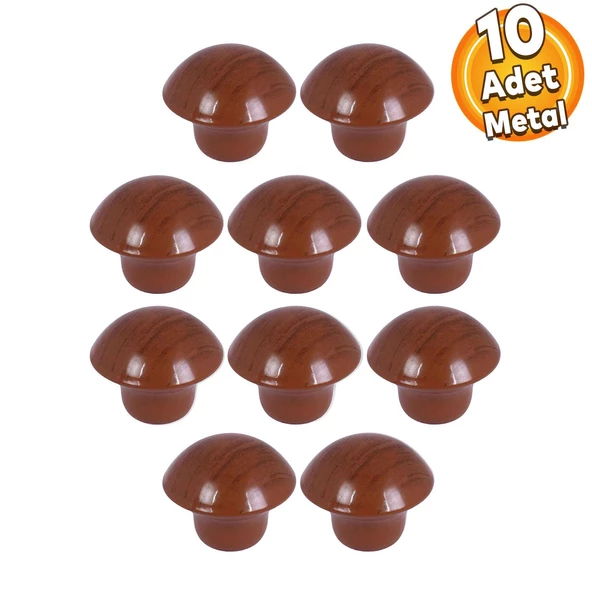 Mantar Düğme Mobilya Mutfak Çekmece Dolap Dolabı Kapak Kulbu Kulpu Kulpları Armut Renk Metal 10 Adet