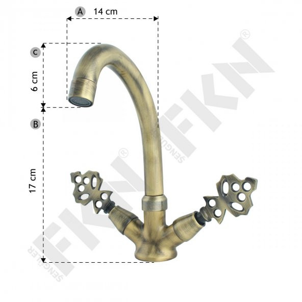 FKN Kuğu Klasik Antik Lavabo Bataryası - 4