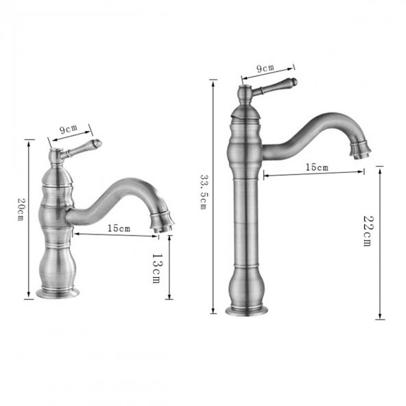 FKN Royal Uzun Siyah Çanak Lavabo Bataryası - Resim 2