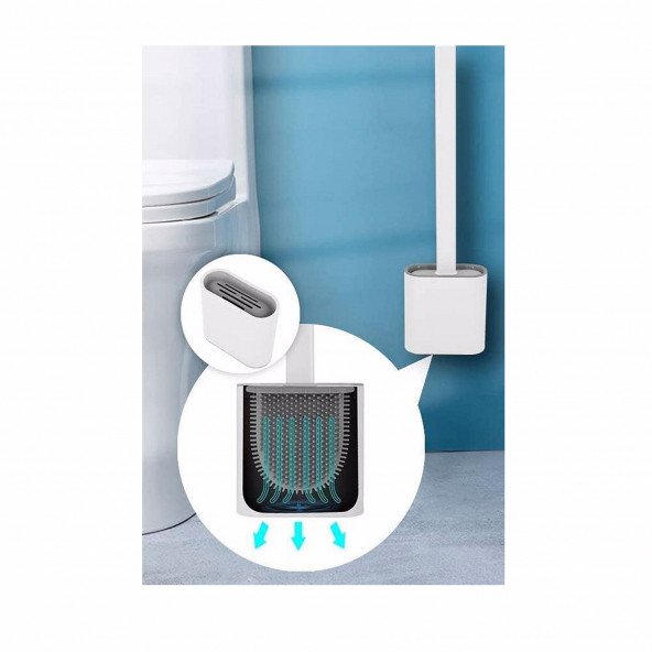 DUVARA ASILAN PRATİK SİLİKON BANYO TUVALET KLOZET WC FIRÇASI - 2