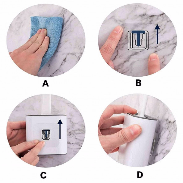 DUVARA ASILAN PRATİK SİLİKON BANYO TUVALET KLOZET WC FIRÇASI - 4