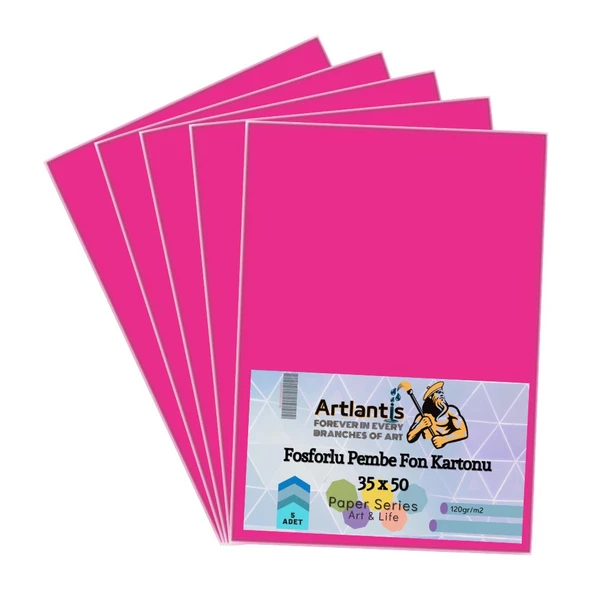 Fon Kartonu Fosforlu Renkler 35x50 5 Adet Artlantis Fosforlu Fon Kartonu 35*50 5 Adet - 6