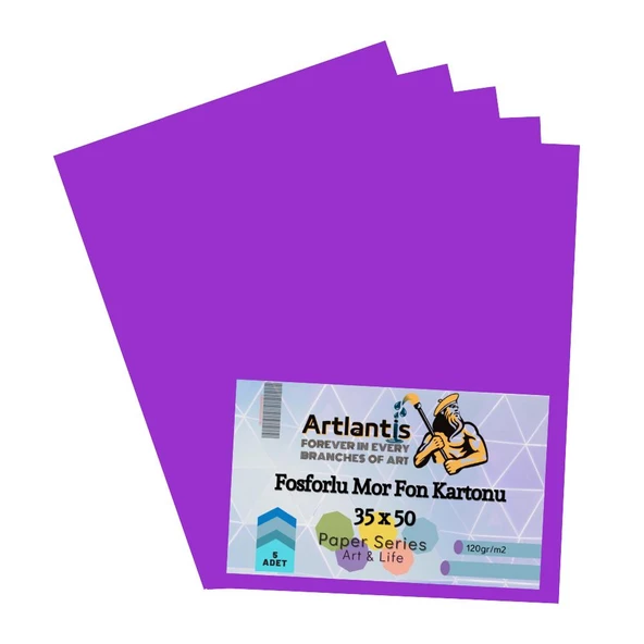 Fon Kartonu Fosforlu Renkler 35x50 5 Adet Artlantis Fosforlu Fon Kartonu 35*50 5 Adet - 3