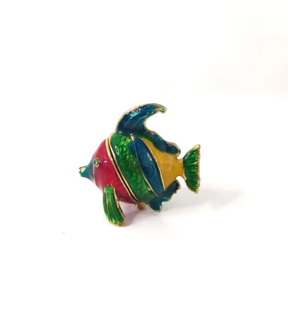 Minik Balık (4 cm) Biblo Mücevherat Takı Saklama Kutusu Figür Masa Süsü