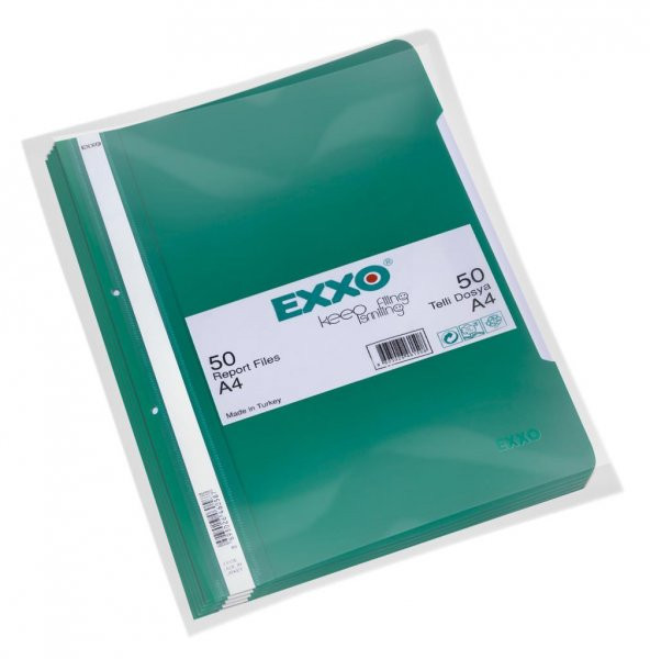 Exxo Telli Dosya Plastik A4 Yeşil TT12550 Lİ