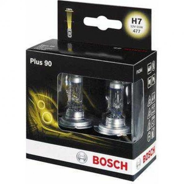 BOSCH FAR AMPUL H7 PLUS 90 2Lİ KUTU-12W-55W-