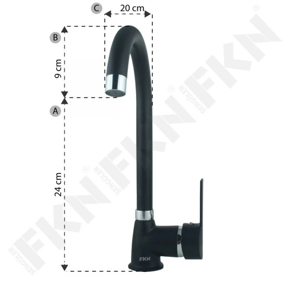 FKN Delta Mix Siyah Eviye Bataryası - 2