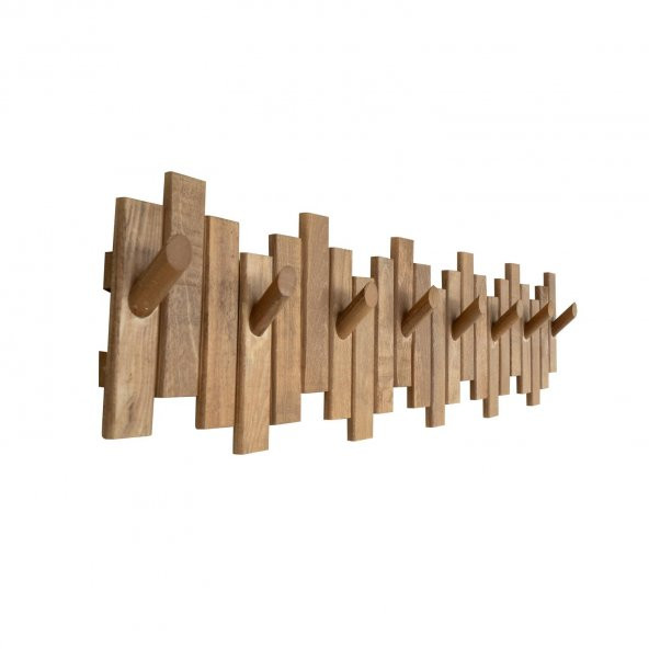 Ahşap Duvar Kapı Askısı Elbise Askılık Piyano Model 8 Askılı Yuvarlak - 2