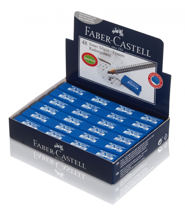 Faber Castell Mavi Sınav Silgisi Mini Boy 48 Li Paket