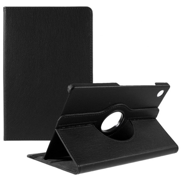 KNY Samsung Galaxy Tab A8 10.5 inç 2021 X200 İçin Dönerli Standlı Suni Deri Kılıf Turkuaz - 5