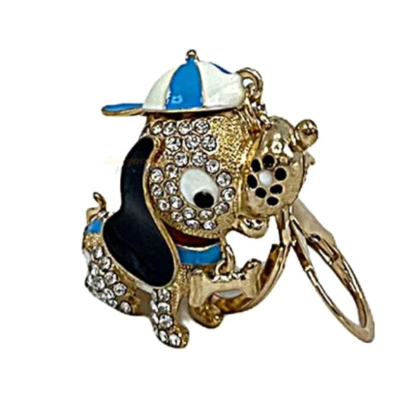 Mavi Kristal Taşlı Sevimli Köpek Anahtarlık ürün görseli