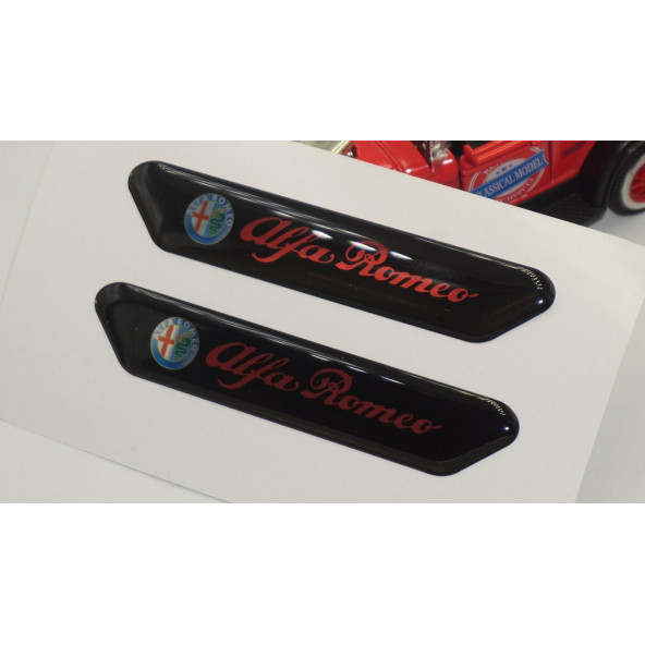 Alfa Romeo Stelvio Çamurluk Yanı Ve Ayna Metalize Damla Desen 3M Logo Arma - 6