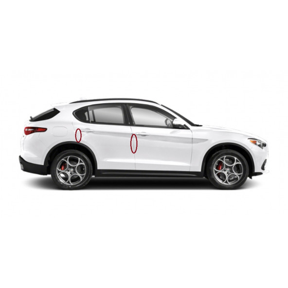 Alfa Romeo Stelvio Kapı Kenarı Koruma Metalize Damla Desen 3M Band - 8