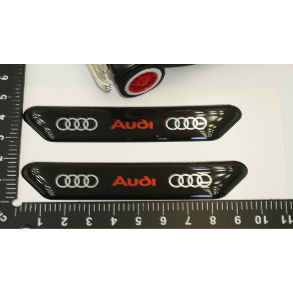 Audi Q1 Q2 Q3 Q4 Q5 Q7 Çamurluk Yanı Ve Ayna Metalize Damla Desen 3M Logo Arma - 6