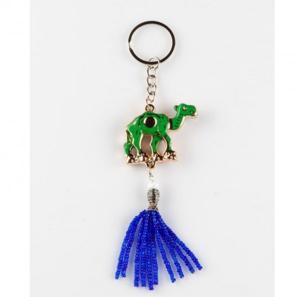 Boncuklu 3D Deve Anahtarlık Yeşil ürün görseli