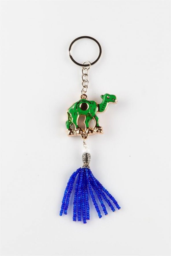 Boncuklu 3D Deve Anahtarlık Yeşil - Resim 2