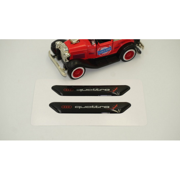 Audi Q2 Q3 Q4 Q5 Q7 Quattro Gecko Logo Çamurluk Yanı Ve Ayna Metalize Damla Desen 3M Logo Arma - 3