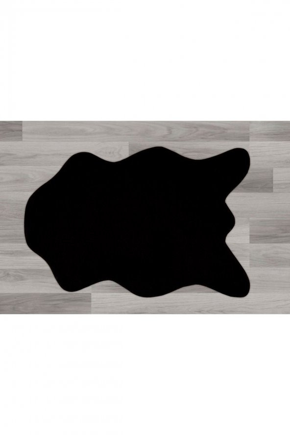 Myevilla Kaymaz Taban Peluş Post Siyah 75x100 - 2