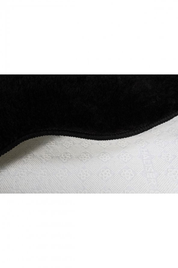 Myevilla Kaymaz Taban Peluş Post Siyah 75x100 - 4