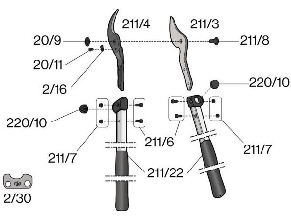 Felco 211-40 Dal Budama Makası 40cm Alüminyum Çift El - 2