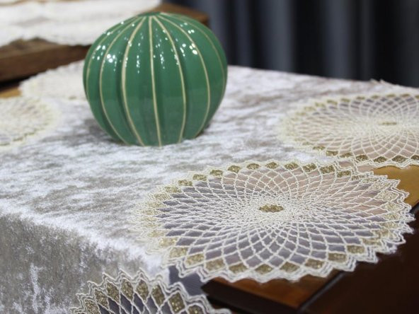 Çeyiz Diyarı Güneş Kadife 5 Parça Salon Takımı Cappucino - Resim 5