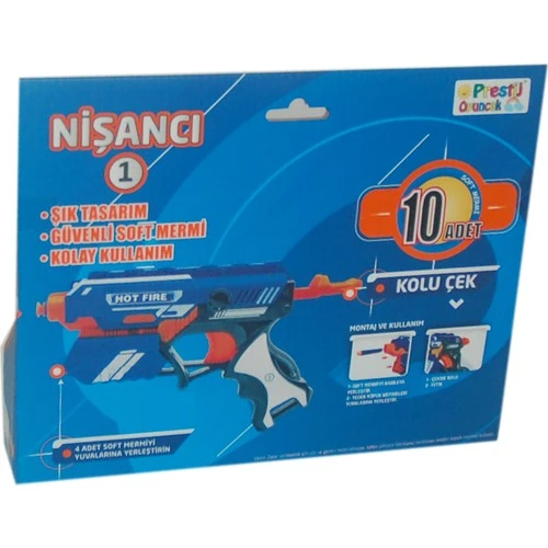 Prestij Oyuncak Hot Fire Nerf Stil Sünger Mermi Fırlatan Nişancı Oyuncak Tabanca 6363 - 2