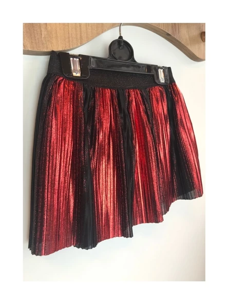 Kırmızı-Siyah Şeritli Etek - 4
