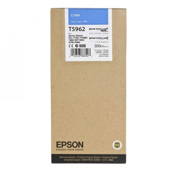 Epson T5962 Mavi Orjinal Kartuş Pro 7800 / 7900 / 9800 / 9900