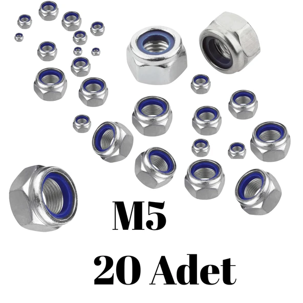 Fiber Somun M5 – DIN 985 –  20'li Paket Contalı Gevşemez Somun - 3