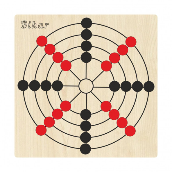 Ahşap Zeka ve Strateji Oyun Seti 7 li, Kızma Birader+Dama+3 Taş+9 Taş+Bihar+Surakarta ve Tic-Tac-Toe - 5