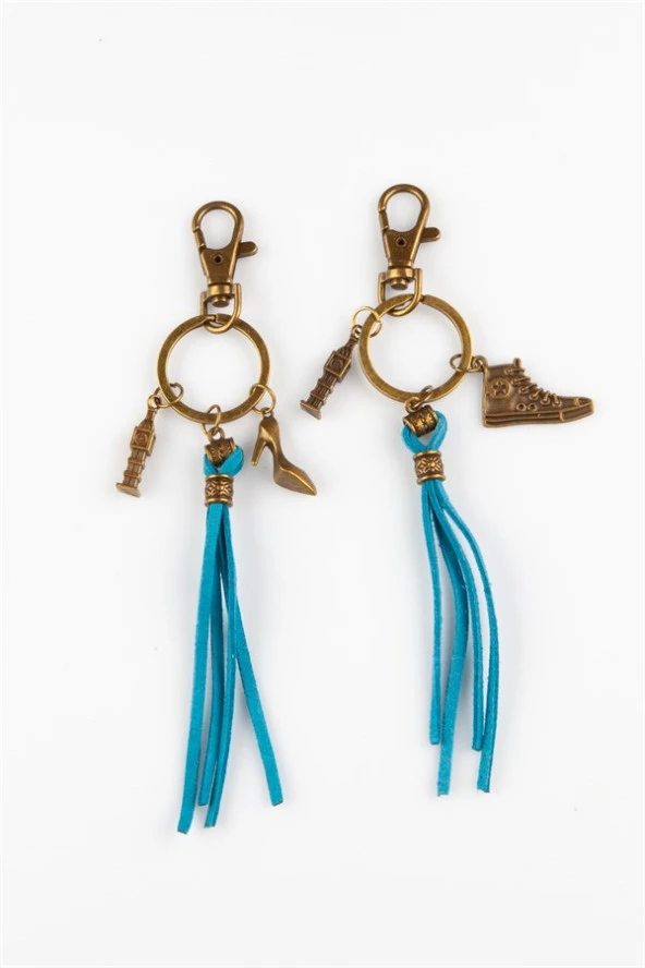 İkili Anahtarlık Big Ben Deri Püsküllü - Resim 2