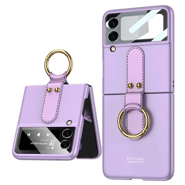 Gpack Samsung Galaxy Z Flip 3 Kılıf Yüzüklü Silikon Mat - 5