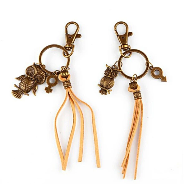 İkili Anahtarlık Cinsiyet Sembolleri Deri Püsküllü ürün görseli