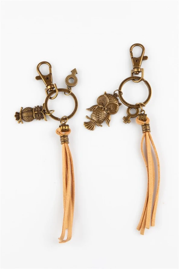 İkili Anahtarlık Cinsiyet Sembolleri Deri Püsküllü - Resim 4