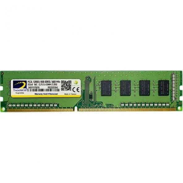 TWINMOS 8GB DDR3 1600MHZ PC RAM 1,35V MDD3L8GB1600D