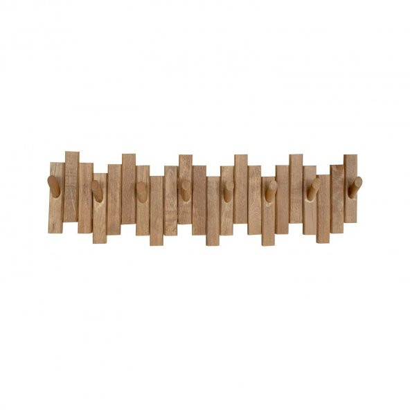 Ahşap Duvar Kapı Askısı Elbise Askılık Piyano Model 8 Askılı Yuvarlak - 2