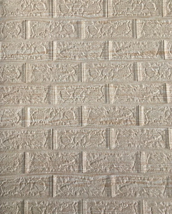 Renkli Duvarlar Kendinden Yapışkanlı Çizgili Krem Duvar Kağıdı Paneli 3D - Resim 2