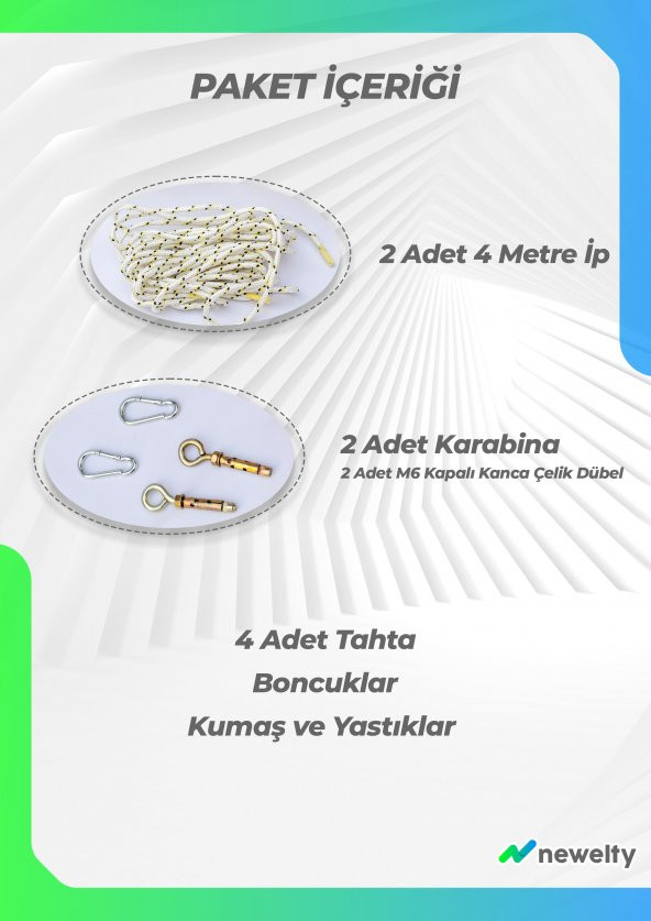 Ahşap Salıncak Bebek ve Çocuk Salıncağı Hamak Beşik Pembe Bulutlu Model - 4