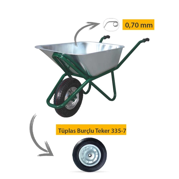 Kanat Pro Galvanizli Demonte El Arabası 0.70 mm Sac - 3