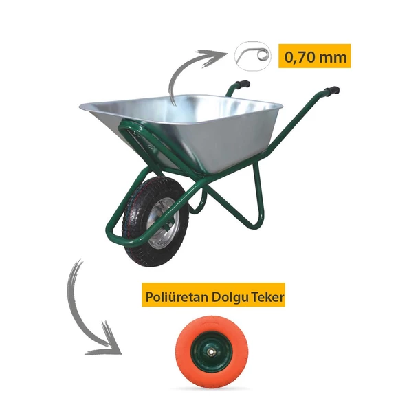 Kanat Pro Galvanizli Demonte El Arabası 0.70 mm Sac - 6