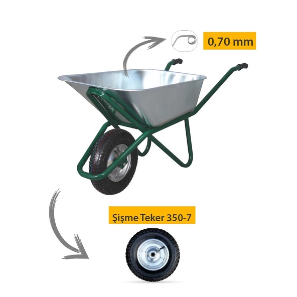 Kanat Pro Galvanizli Demonte El Arabası 0.70 mm Sac - 5