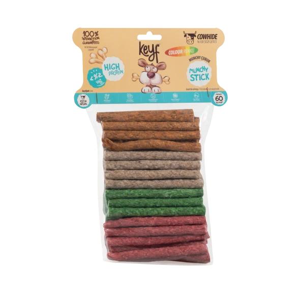 KEYF RENKLİ SIĞIR DERİSİ  MUNCHY STICK -MEDIUM-60 ADET