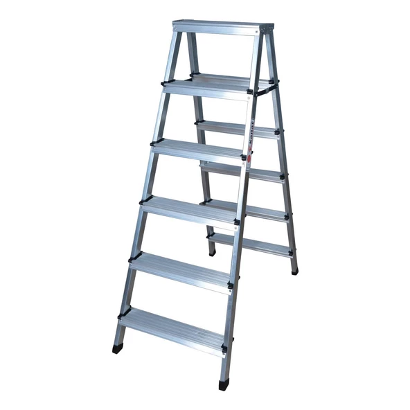 Kanat Alüminyum Eco Çift Çıkışlı Katlanabilir Merdiven-KAM-212 - 5