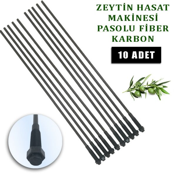 Minelli Zeytin Hasat Makinası uyumlu Karbon fiber çubuk pasolu 5 mm. 10 Adet
