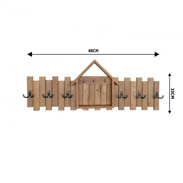 Ahşap Duvar Kapı Askısı Elbise Askılık Evli Model 6 Askılı Anahtarlık Askısı - 3