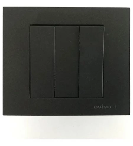 SİYAH GRANO 3 LÜ ANAHTAR 12 adet (çerçeve dahil) ürün görseli